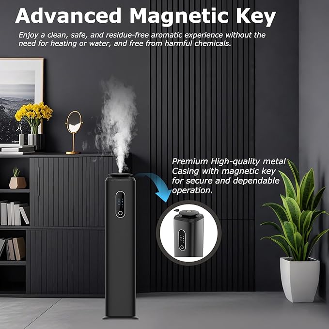 1000ML- Tower Hotel Scent Diffuser with WiFi App Control for Whole House - Commercial Diffuser Machine Cover 10000 Sq Ft - Scent Air Machine &amp Waterless Essential Oil Diffuser for Large Room - Bla