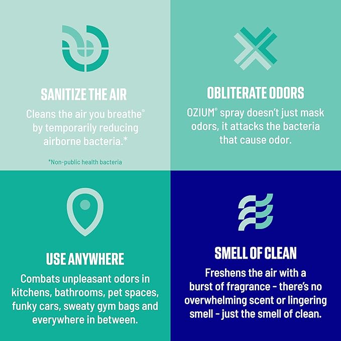Ozium . Air Sanitizer &amp Odor Eliminator for Homes Cars Offices and More Outdoor Essence 0.8 Oz( Pack of 6) (packaging may vary)