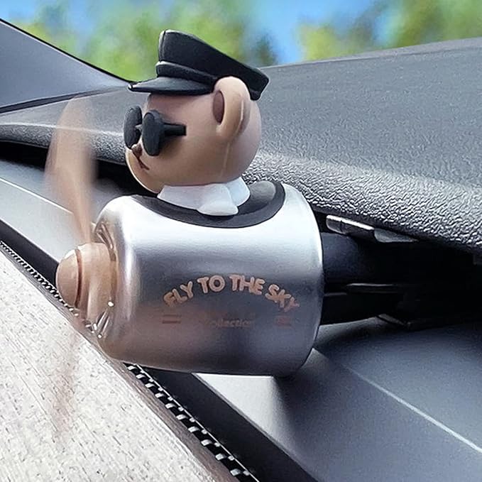 2 Pieces Car Air Fresheners Cute Bear Pilot Car Diffuser Propeller Air Outlet Vent Fresheners Suitable for Automotive Interior Decoration (Bear (A+B))