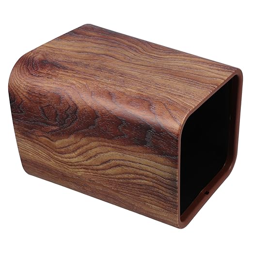 ABOOFAN Wood Grain Plastic Trash Can Spacious Double Wastebasket for Office Living Room Kitchen and Bathroom Stylish Faux Concealed Trash Bag Construction