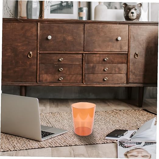 Creative Transparent Flower Bucket Multifunctional Trash Can Home Wastebasket Decorative Holder for Office Bedroom with Elegant Simple Design