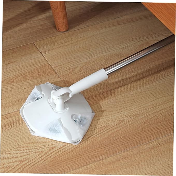 Retractable Household Dust Mop with Rotatable Head Non-Slip Handle Versatile for Hardwood Ceramic Tile Floors Compatible with Face Towel Cover Floor Cleaning Tool