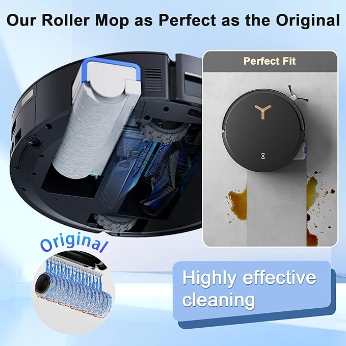 21 Pcs Spare Accessories Compatible with ECOVACS DEEBOT X8 PRO Omni/ S14 Plus Robot Vacuum and Mop Replacement Parts Includes 6 Dust Bags 4 HEPA Filters 6 Side Brushes 3 Roller Mops