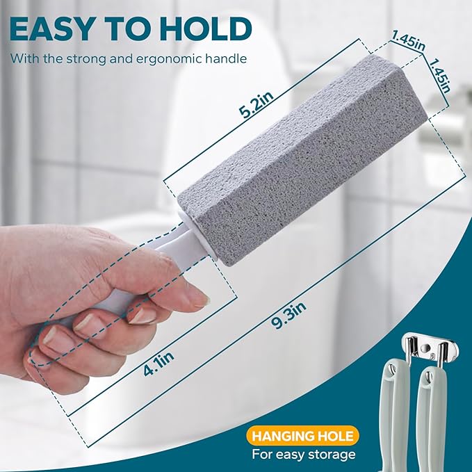 Emycool Pumice Stone Toilet Bowl Cleaner 12 Pack Toilet Pumice Stone with Handle for Toilet Cleaning Bathtubs Sinks Swimming Pools Grills