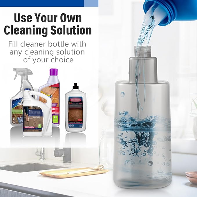 Power Mop for Floor Cleaning with 3 Washable Pads - Wet Dry Microfiber Mop with 720 ml Refillable Bottle for Kitchen Wood Floor Hardwood Laminate Ceramic Tiles Floors Dust Cleaning