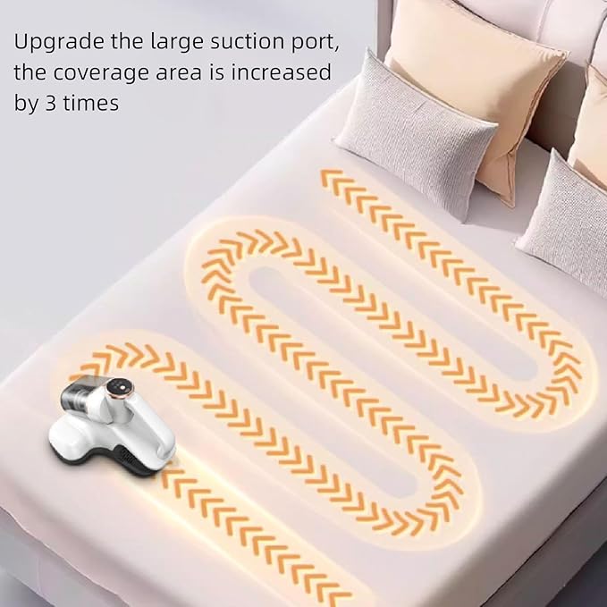 Bed Mattress Vacuum Cleaner 10000Pa Strong Suction Handheld Bed Steamer Couch Steam Cleaner with 400ml Dustbin for Pillows Sheets Sofa Plush Toys