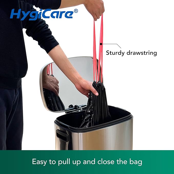 Ultra Strong 30 Gallon Trash Bags Unscented 120 Count Drawstring Garbage Bags Pre-Separated Eco-friendly Materials Leakproof Sturdy Black