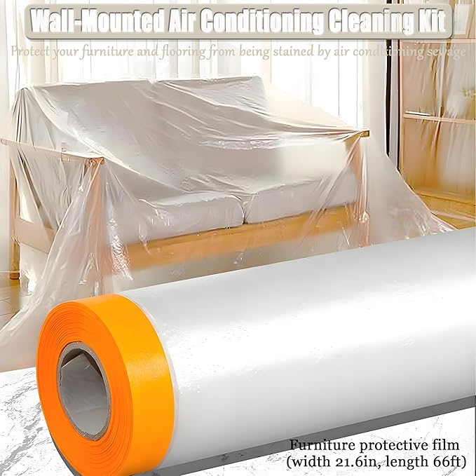 Mini Split Cleaning Bag for Home Air Conditioning Units Air Conditioner Cleaning Kit Mini Split Cleaning Kit for DIY Daily Cleaning of Wall-Mounted Air Conditioners (Blue Without Kettle)