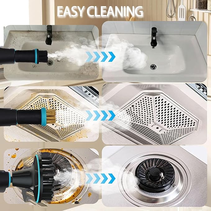 Pssopp Handheld Steam Cleaner 6 Gear Adjustable High Temperature Steamer Cleaning Machine for Cleaning Tile Car Kitchen Bathroom (US Plug 110V)