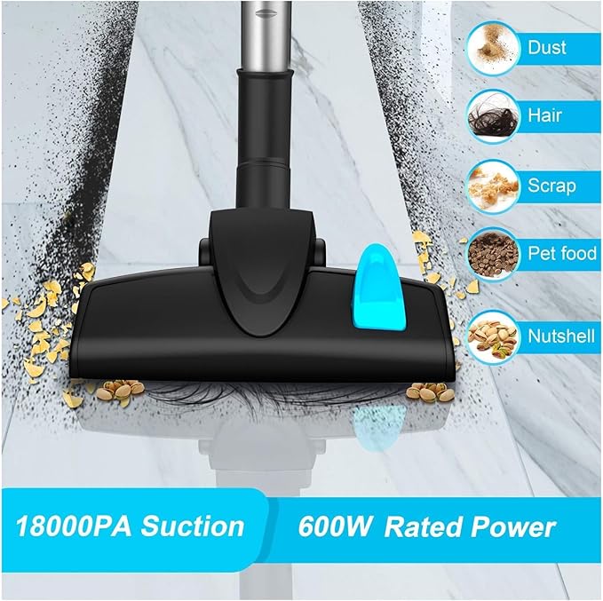 Corded Stick Vacuum Cleaner - 600W Motor 18Kpa Powerful Suction Handheld Vacuum Compatible With INSE I5 For Home Hair &amp Hard Floor Cleaning(BlueEU)