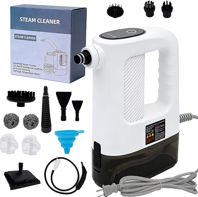 Pressurized Multi-Purpose Natural Handheld Steam Cleaner 15s Instant Heat Portable Steamer with 400ml Large Tank Multi-Surface Deep Cleaning for Home Grout Furniture Couch Car Bathroom Floor