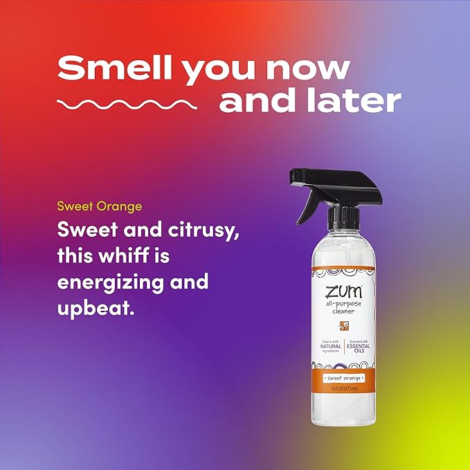 Zum by Indigo Wild All-Purpose Cleaner Combo (Pack of 2) - Natural Multipurpose Cleaners with Essential Oils Baking Soda &amp More - Frankincense &amp Myrrh &amp Sweet Orange 16 fl oz Each