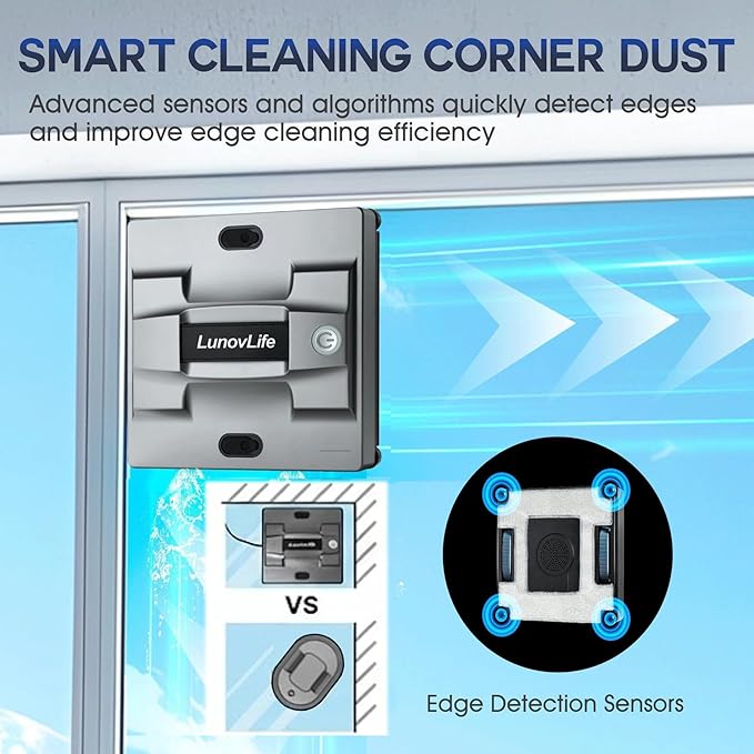 2026 New Window Cleaning Robot -Ultimate 6-Nozzle Precision Spray 5600Pa Suction Edge Detection &amp UPS Safety automatic window cleanerPerfect for Frameless/Frosted Glass High-Rise Windows