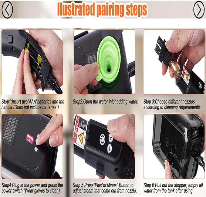15 in 1 Handheld Steam Cleaner with Handle Button Control 2500W High Pressure Steamer for Cleaning Car Multi-Purpose Portable Steam Cleaner for Home Car Upholstery Cleaning Tools 110V-120V
