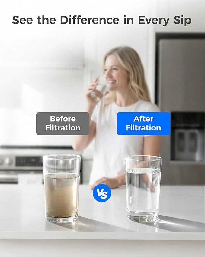 Waterdrop EDR1RXD1 Replacement for Filter 1 W10295370A EDR1RXD1B P8RFWB2L P4RFWB WD-F38 46-9081 46-9930 Refrigerator Water Filter 4 Pack