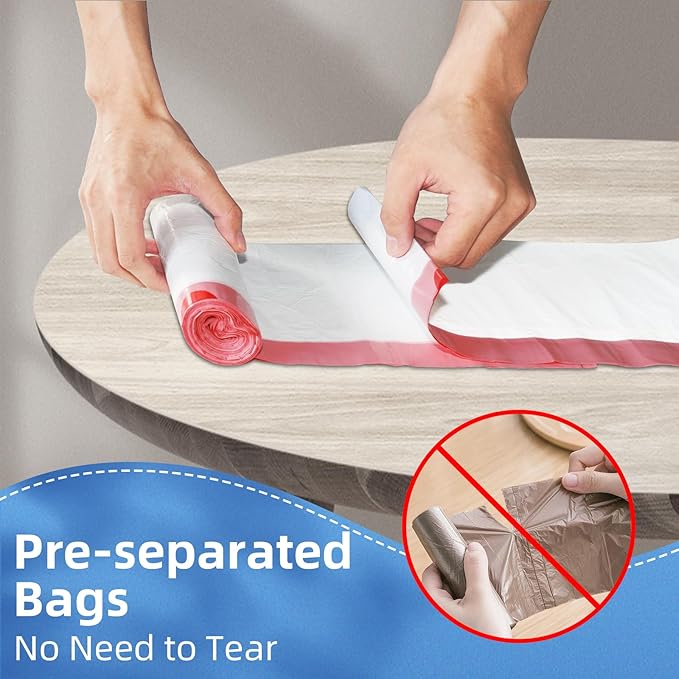 13.2 Gallon Tall Kitchen Drawstring Trash Bags 200 Count Pre-separated Garbage Bags Unscented Leak Proof Waste Bag for Kitchen Office Home