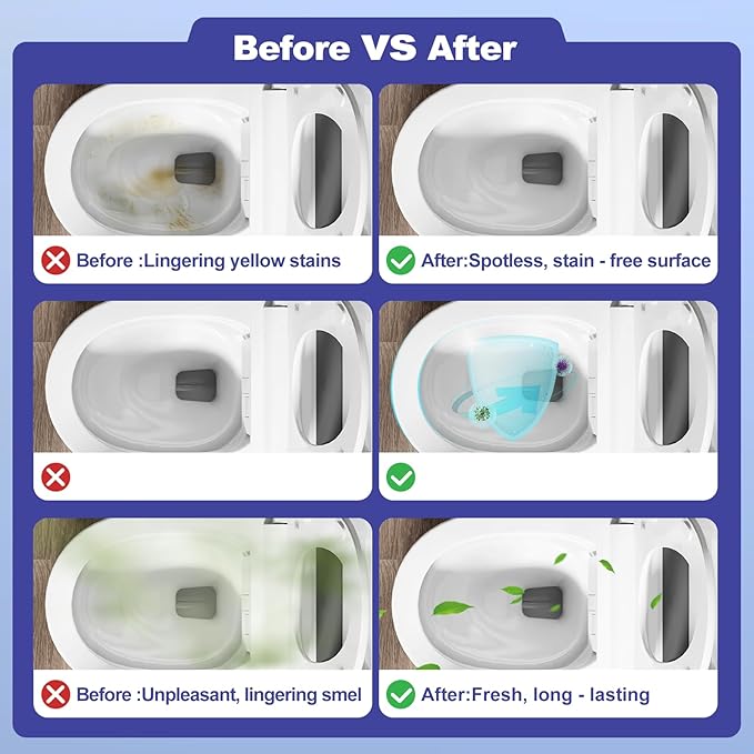 Toilet Cleaner - 2 Bottles Powerful Bathroom Cleaning Product Effectively Removes Stubborn Stains - Powder - 8.4 Ounces