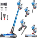Cordless Vacuum Cleaner for Home Powerful Stick Vacuum Cleaner with Rechargeable Battery 6 in 1 Lightweight Handheld Vacuum 45 Mins Runtime Cordless Vacuum for Hardfloor Carpets Pet Hair (Blue)
