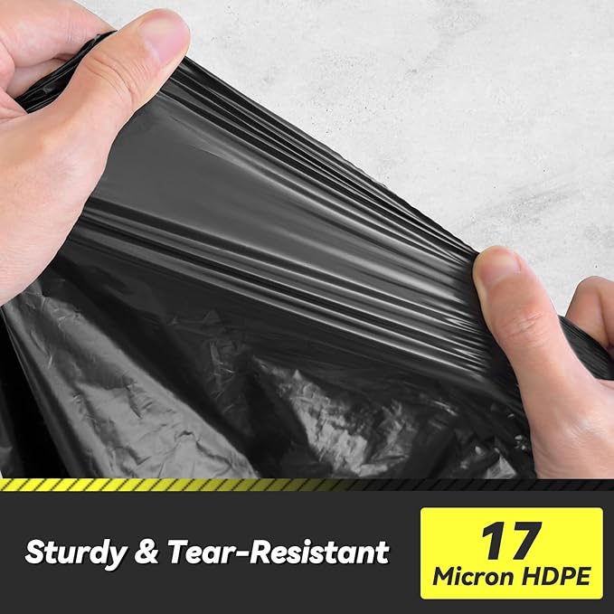100 Count 55-60 Gallon Trash Bags Sturdy &amp Tear-Resistant Commercial Can Liners 55 Gallon Large Garbage Bags Large Black Trash Bags for Commercial Lawn and Leaf Bags