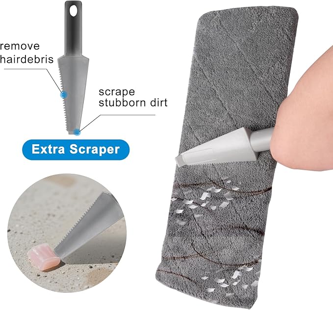 BITOPE Microfiber Dust Mop with Rotatable Flat Head Professional Wet Dry Floor Mop with Extendable Handle and Washable Pads for Wood Tile Vinyl Laminate Marble Hard Surface 54