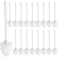 20 Pcs 14.2 Inch Toilet Brush Long Handle Toilet Bowl Brush Plastic Scrubber with Hook Hole White Soft Bristle Cleaner Handled for Bathroom Cleaning Supplies