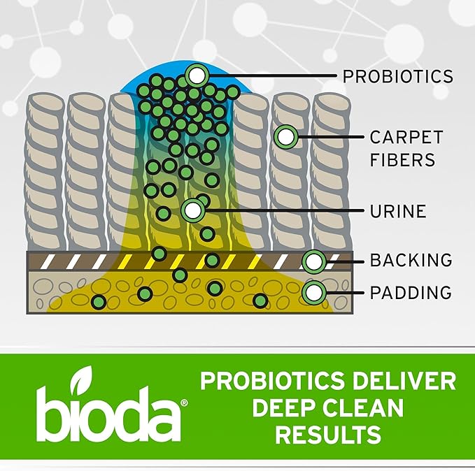 Bioda Multi-Purpose Probiotic Enzyme Cleaner and Deodorizer | Professional Strength | Trash Can Deodorizer Pet Stains and Odors Drains Floors Bathrooms Toilets | Made in USA | 1 Gallon | 4 Pack