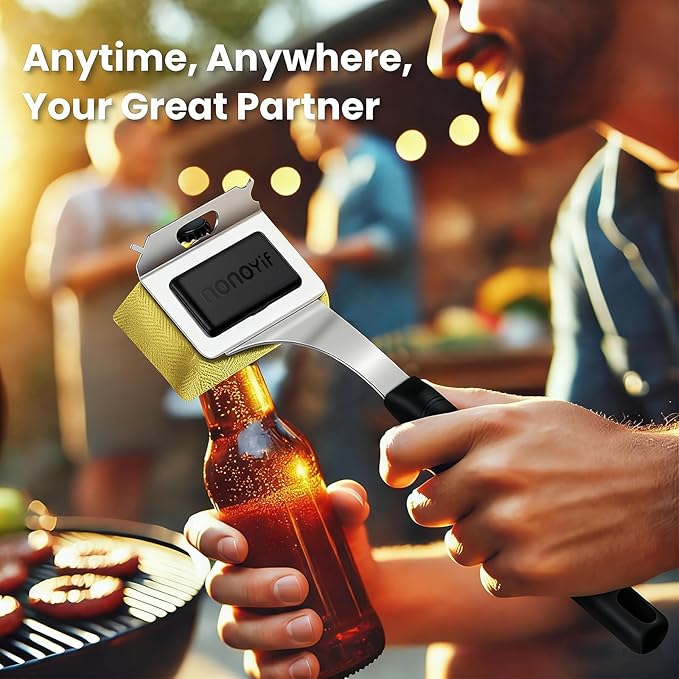 Grill Brush Bristle Free + 5 Replaceable Pads Grill Cleaner Brush for Outdoor Grill Steam Grill Brush and Scraper for Cast Iron/Stainless Steel Grates BBQ Grill Brush Gift for Men Dad