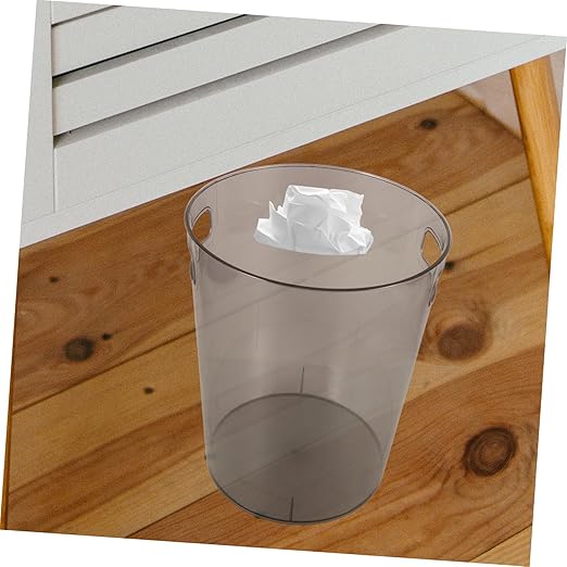 Portable Small Trash Can Round Plastic Wastebasket with Opening for Bedroom Kitchen Office Public Spaces Design for Easy Use and Convenience