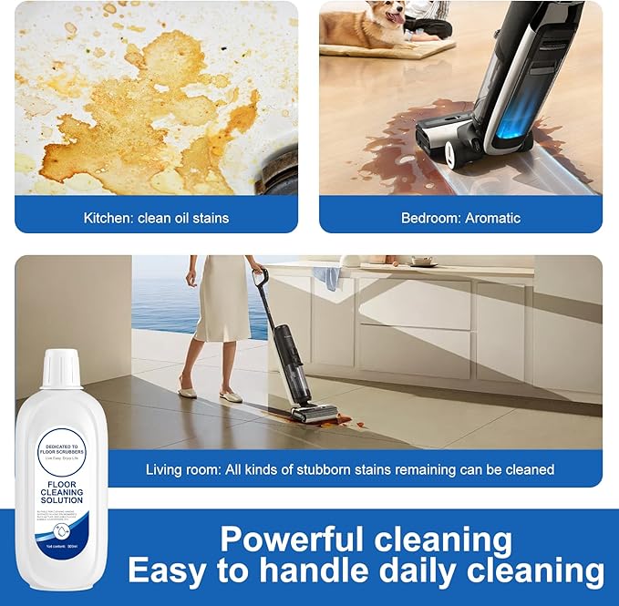 Floor Cleaning Solution Compatible With Tineco Deep Cleans for Multiple Hard Floors Suitable With All Robot Vacuums with Mopping and Cordless Wet/Dry Vacuum Mop Cleaner (Original 2 Bottle)
