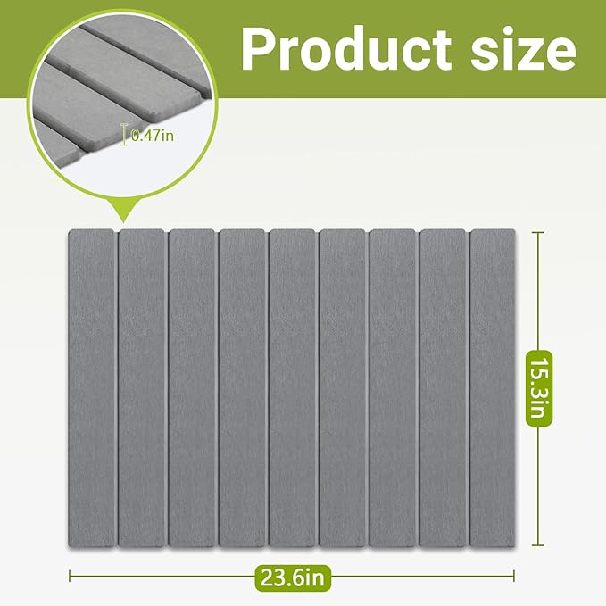 Quick Dry Stone Mat Stone Drying Mat for Kitchen Counter Large Dish Drying Mat - Diatomaceous Earth Dish Drying Mats Modern Fast Dry Pad for Bathroom 24x16 DarkGray