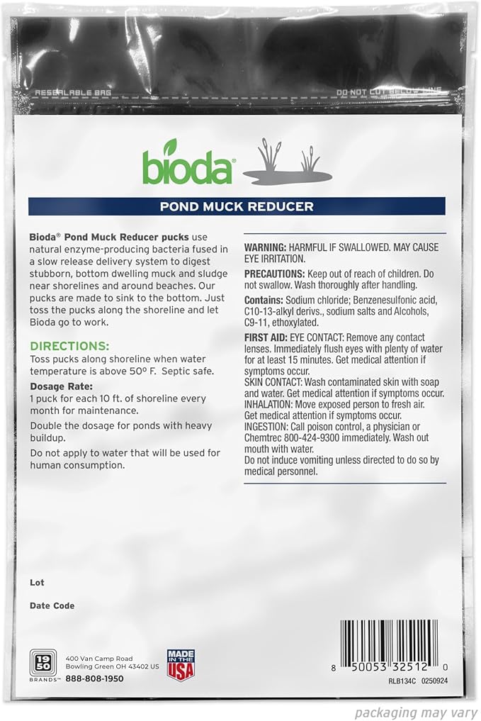 Bioda Pond Muck and Sludge Remover | Natural Pond Muck Reducer &amp Sludge Remover Pucks | 4 oz - 12 Count