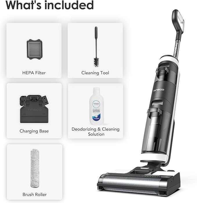 Tineco Floor ONE S3 Cordless Hardwood Floors Cleaner Lightweight Wet Dry Vacuum Cleaners for Multi-Surface Cleaning with Smart Control System (Renewed)