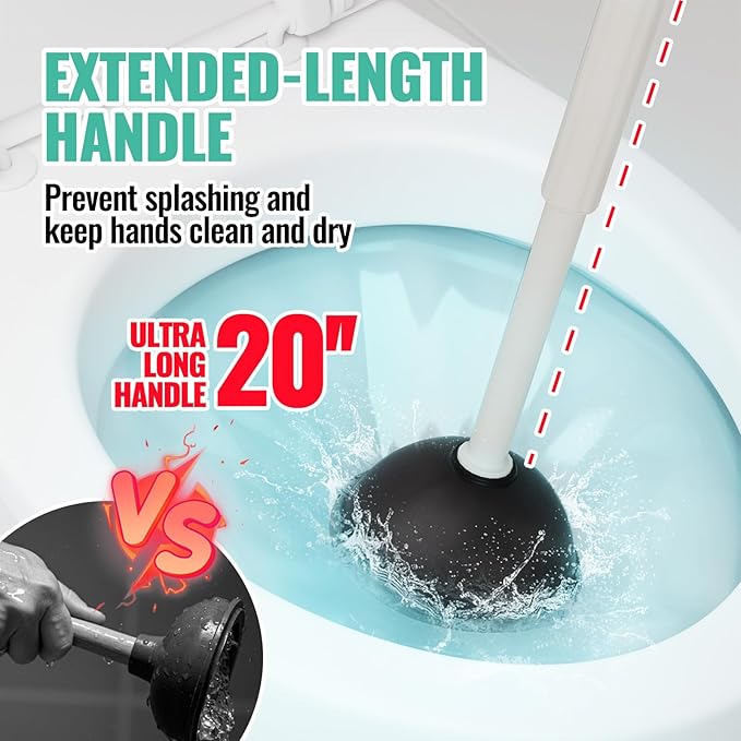 2PACK 4 in 1 Toilet Brush and Plunger Set with Crevice Cleaning Brush Toilet Plunger and Brush Set with Extra Long Handle Plungers for Bathroom Accessories Toilet Plunger with Holder Light Gray