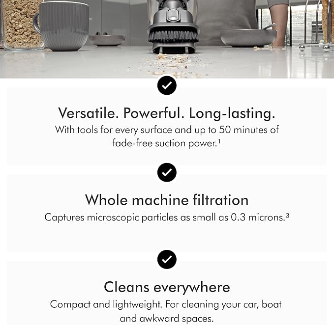 Dyson Car+Boat Handheld Vacuum Cordless and Lightweight Cleans Hard Surfaces and Upholstery 115AW 2 Power Modes Up to 50 Minutes²