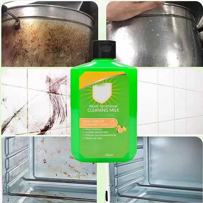 Multi-Purpose Cleaning Milk Powerful Cleaning Milk House Cleaner Powerful Multifunctional Concentrated Cleansing Lotion for Household Kitchen and Bathroom 300ml (3pcs)