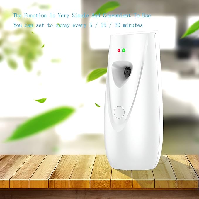 Automatic Air Fragrance Dispenser Home Wall-mounted Aerosol Spray Air Freshener for Home Offices Schools Restaurants Hotels Commercial Place (White 1103)