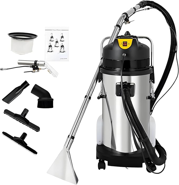 3 in 1 Commercial Carpet Cleaner Portable Carpet Upholstery Cleaner 2 Independent Water Tanks for Sewage and Clean Water Heavy Duty Cleaning Machine for Cleaning 30L
