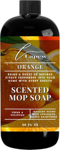 Lapew Orange Scented Mop Soap - Luxury Floor Cleaner Concentrate for Mopping Tile Laminate Vinyl &amp Hardwood | Streak-Free Low-Foam | 36 oz
