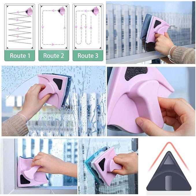 High-rise Glass Cleaner Artifact Household Double-layer Window Scraper Wash