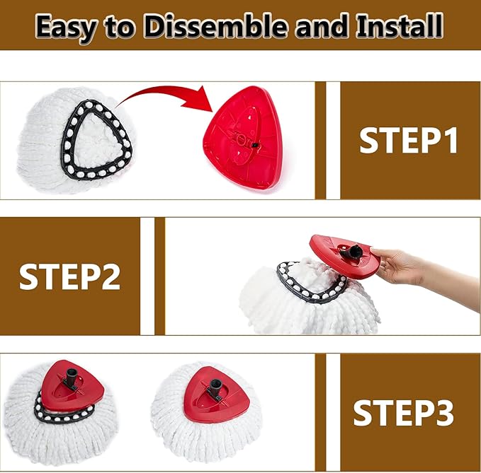 20Pack Spin Mop Replacement Heads100% Microfiber Mop Head Replacement Compatible with Triangle Spin Mop Easywring 1-Tank System Easy Cleaning Microfiber Machine Washable
