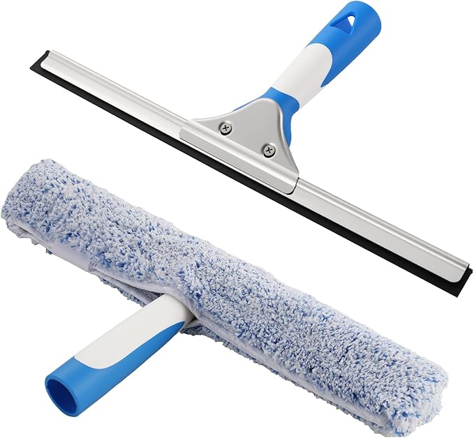 Professional Window Cleaning Kit Include Compact Cleaning Bucket 3 Gallon Silicone Squeegee Microfiber Scrubber Cloth All-in-one Window Cleaning Supplies Commercial &amp Household Use