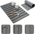 Large Stone Dish Drying Mat for Kitchen Counter 24x16 Inches Diatomaceous Earth 1-Second Absorption Quick-Dry Foldable Non-Slip Easy to Clean for Dishes - Dark Gray