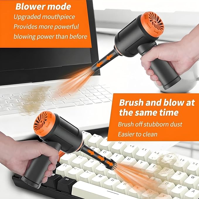 Air Duster - Computer Vacuum Cleaner - for Keyboard Cleaning- Cordless Canned Air- Powerful - Energy-Efficient(Air-01)