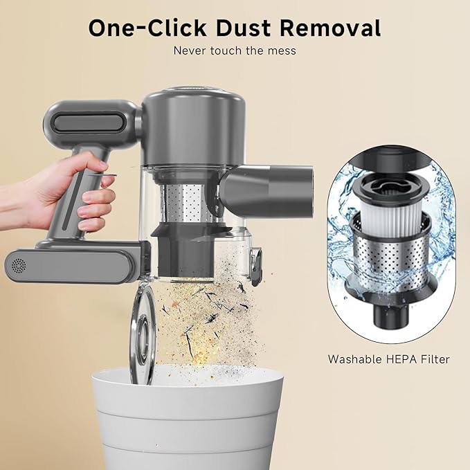 Cordless Stick Vacuum Cleaner - Rechargeable45Kpa Powerful Suction Vacuum for Home45Mins RuntimeDetachable BatteryAnti-Tangle 8 in 1 Lightweight Vacuum for Pet Hair Carpet HardwoodSilver