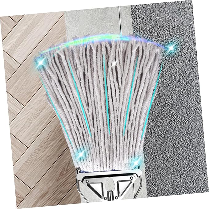 Household Cotton Mop for Floor Cleaning Durable Wet Dry Mop with Long Handle for Hardwood and Tile Floors High Absorption Comfortable to Use