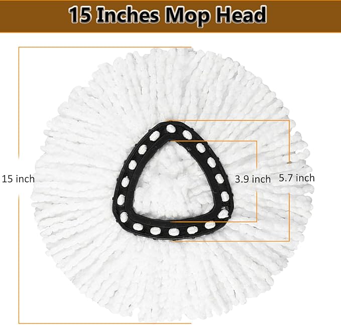 20Pack Spin Mop Replacement Heads100% Microfiber Mop Head Replacement Compatible with Triangle Spin Mop Easywring 1-Tank System Easy Cleaning Microfiber Machine Washable