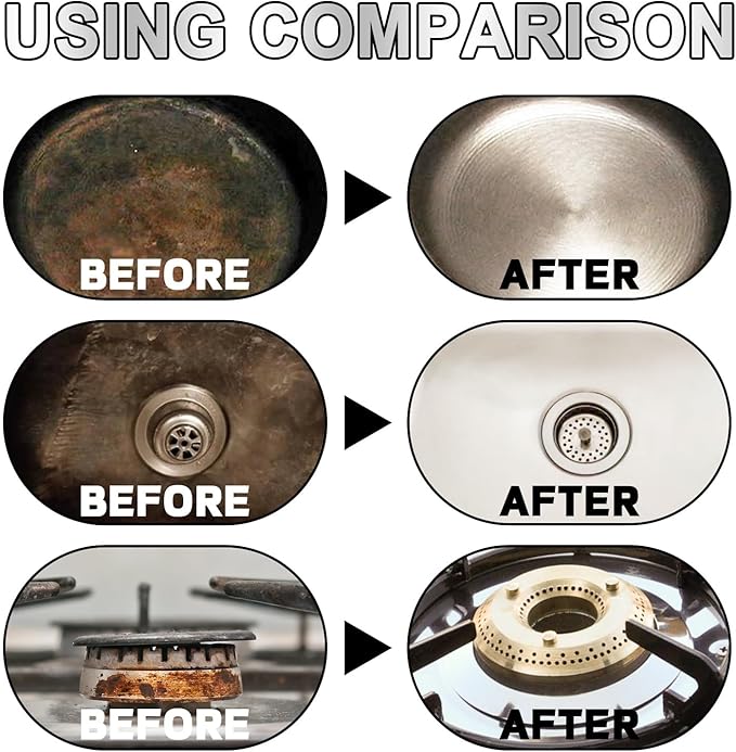 200g Cookware Cleaner - Stainless Steel Rust &amp Stain Remover Kitchen Faucet Dirt &amp Water Spot Remover(2PCS)
