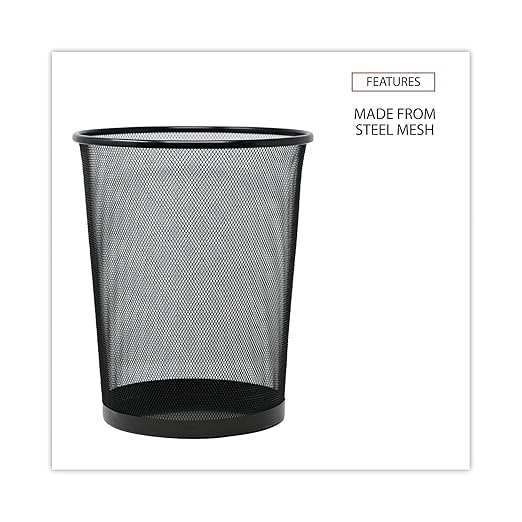 Mesh Wastebasket 18 qt Steel Mesh Black