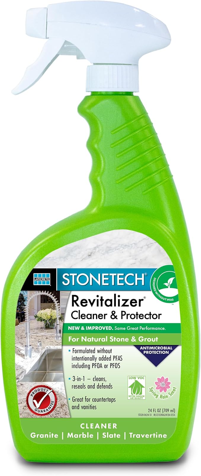 Stone Surface Cleaner Spray for Stonetech Revitalizer Cleaner and Protector 3‑in‑1 Ready to Use Spring Rain Bottle for Granite &amp Marble Reseals &amp Refreshes Natural Stone Countertops &amp Ti