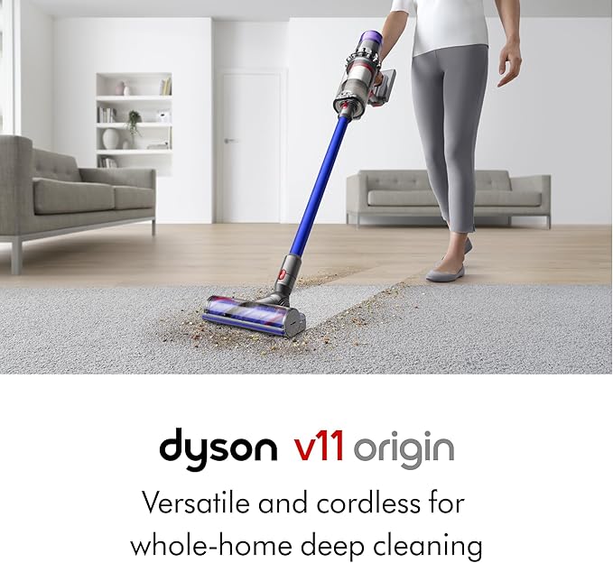 Dyson V11 Origin Cordless Vacuum 185AW 3 Power Modes Up to 60 Minutes² Deep Cleans Hard Floors and Carpets Detangles pet Hair Converts to Handheld